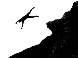 A Leap of Faith Black and white coastal photography The Far West