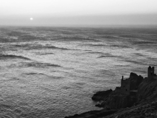 Crown Engine Houses Botallack Black and white coastal photography The Far West