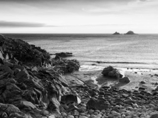 Porth Nanven and The Brisons Black and white coastal photography The Far West